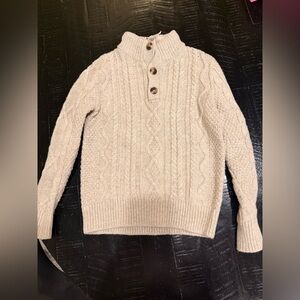GAP Boys Beige Cable Knit Turtleneck Sweater